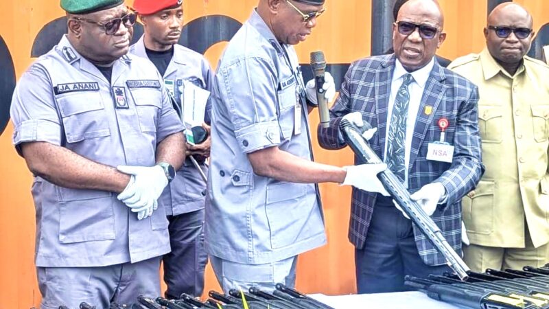 Customs Hands Over 399 Rifles, Components to NCCSALW