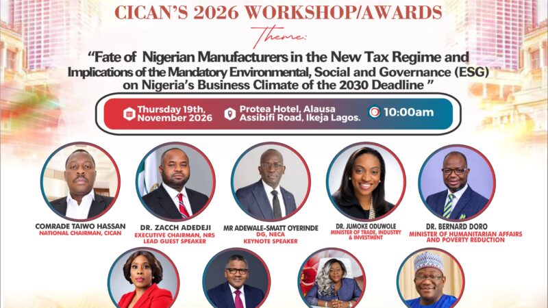 CICAN Targets Nigeria’s Tax, ESG Challenges at 2026 Workshop
